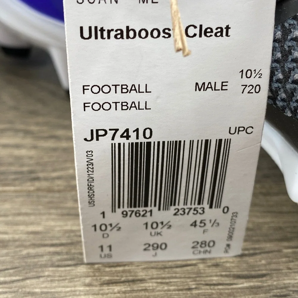 Adidas Ultraboost Football Cleat Mens 11 Black Grey Purple JP7410 Primeknit